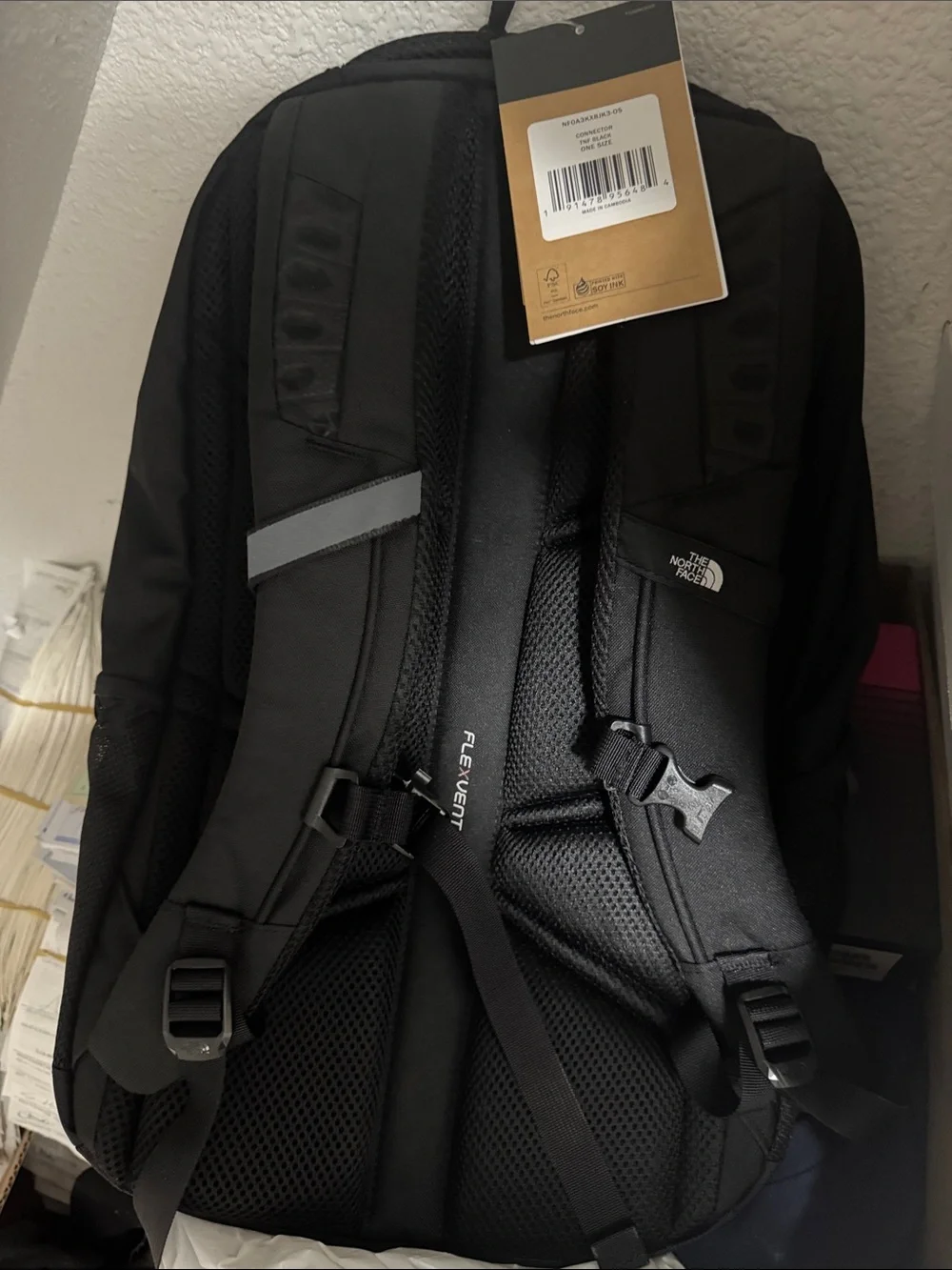 The North Face Black Connector Backpack with Boost Mobile Logo Rare
